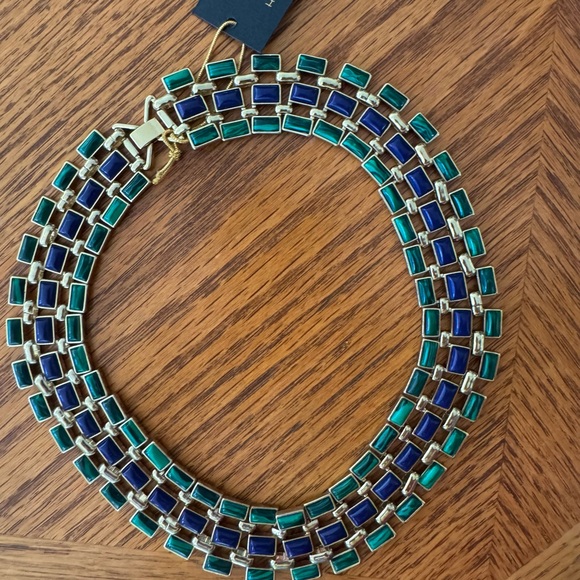 New Vintage Green and Blue Gold House of Harlow Collar Necklace - Picture 4 of 5